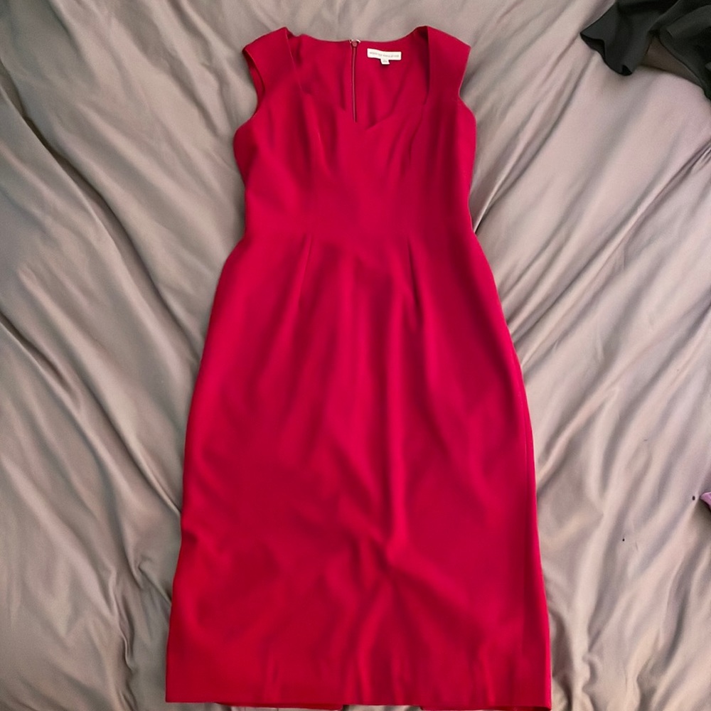 Never worn L red dress the population sweetheart neckline